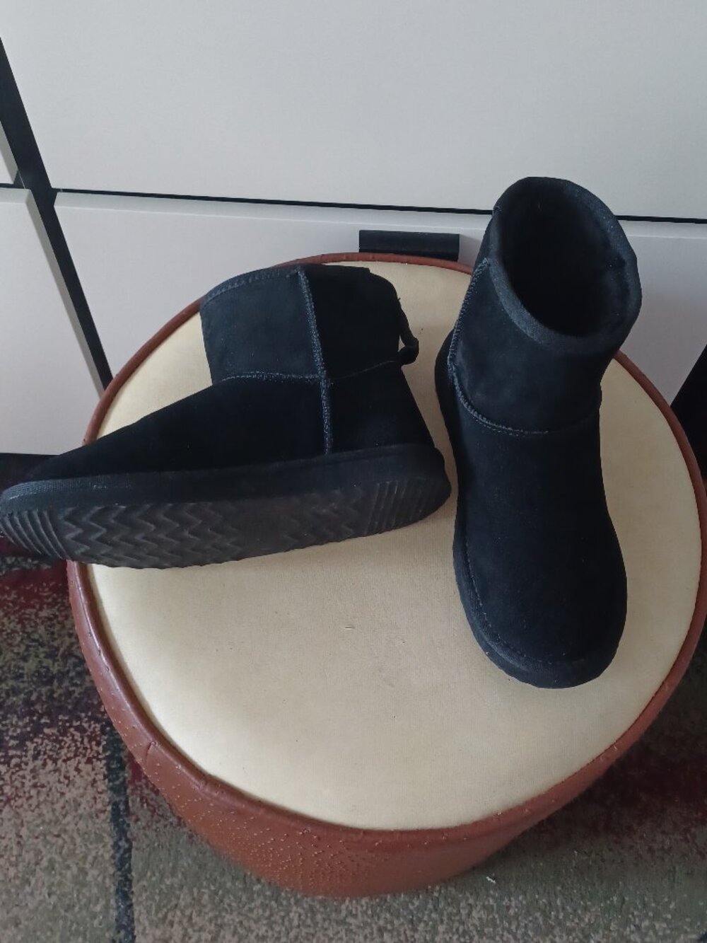 Time and Tru black suede ankle boots, size 6
